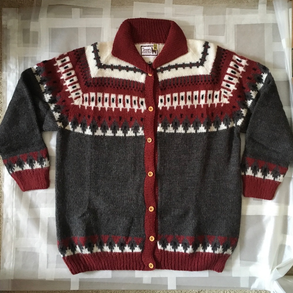 NWOT Alpaca Connection Button Up Cardigan Sweater Fair Isles.